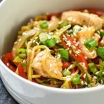 Zucchini Chicken "Lo Mein" - A noodle inspired dish made with zucchini noodles and juicy chicken breast. This Zucchini Chicken "Lo Mein" will satisfy your pasta and take-out cravings! - ProjectMealPlan.com