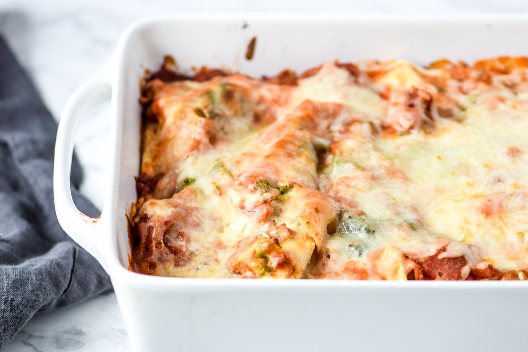 Leftover Vegetable Italian Chicken Lasagna Recipe - Use up leftover veggies in my favorite deliciously layered ground chicken lasagna! - ProjectMealPlan.com