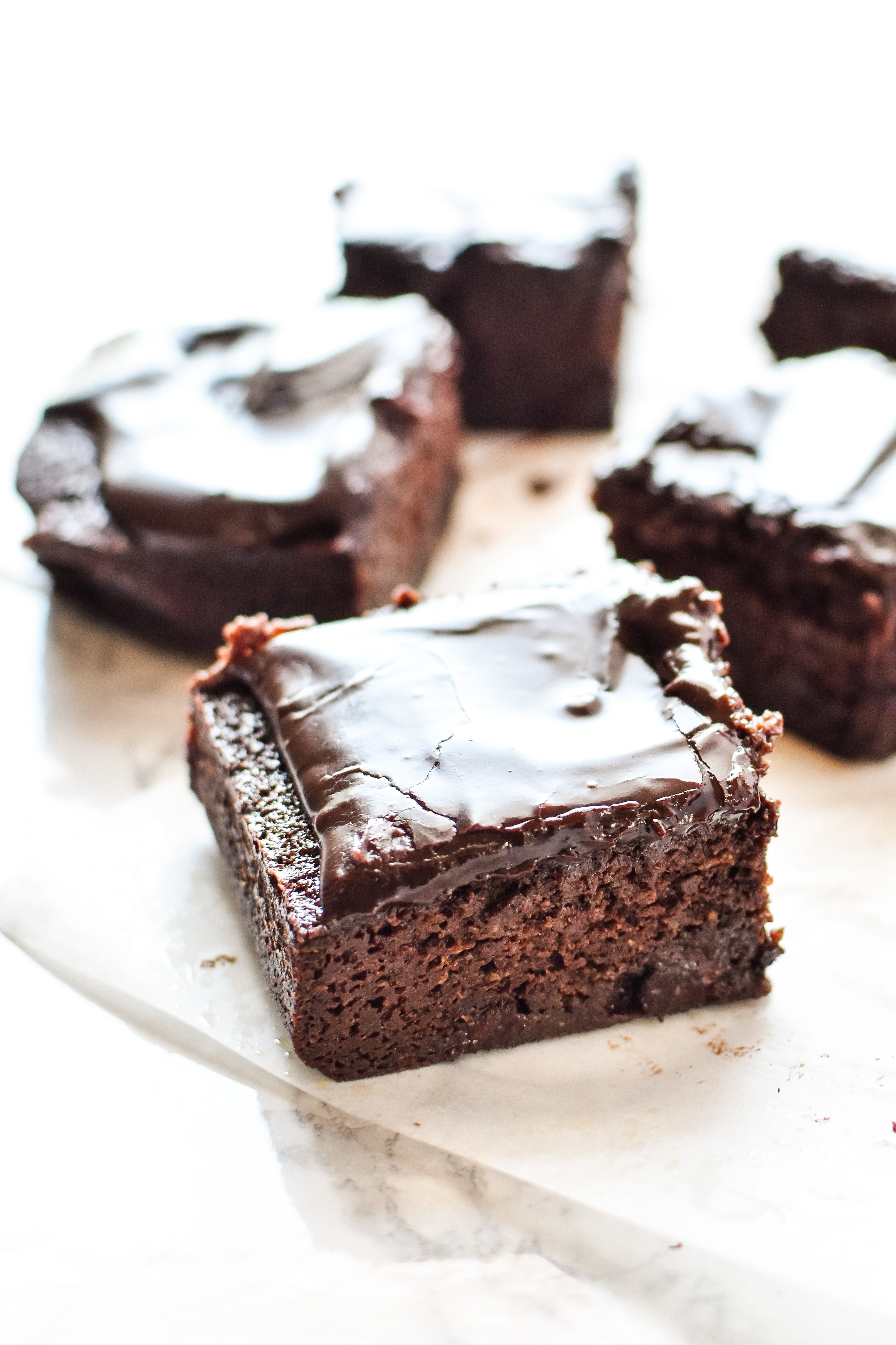 Chocolate Espresso Zucchini Brownies recipe - Gooey chocolate mocha goodness, with fresh zucchini blended right in! - ProjectMealPlan.com