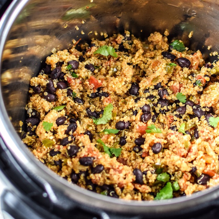 Cooked Mexican Quinoa in the Instant Pot.