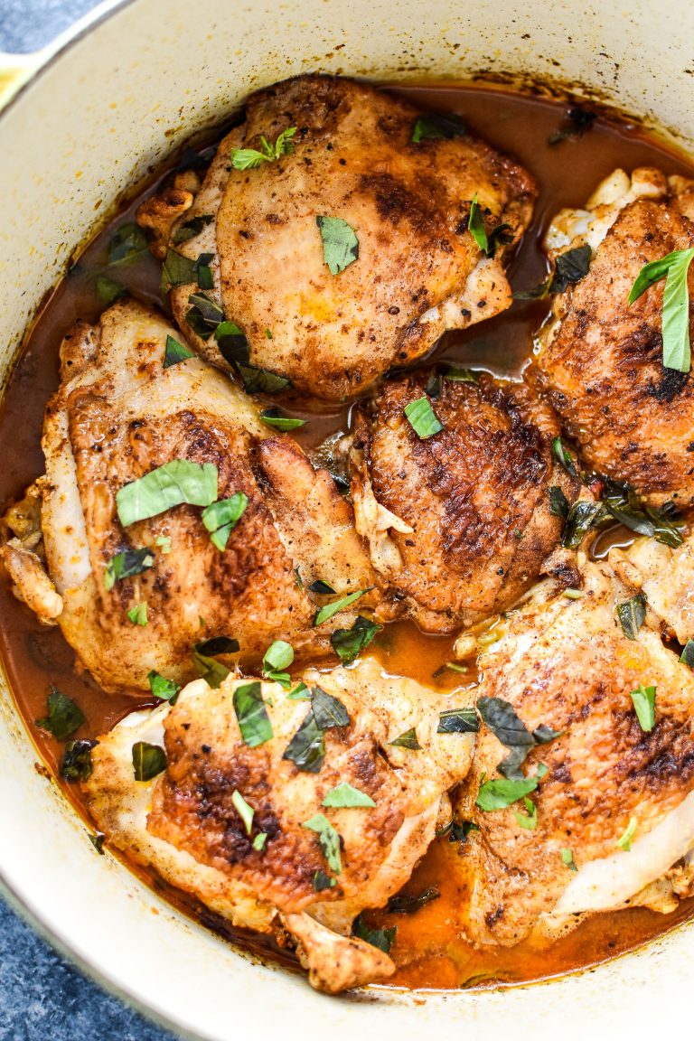 Hot Basil Coconut Braised Chicken Thighs - Project Meal Plan