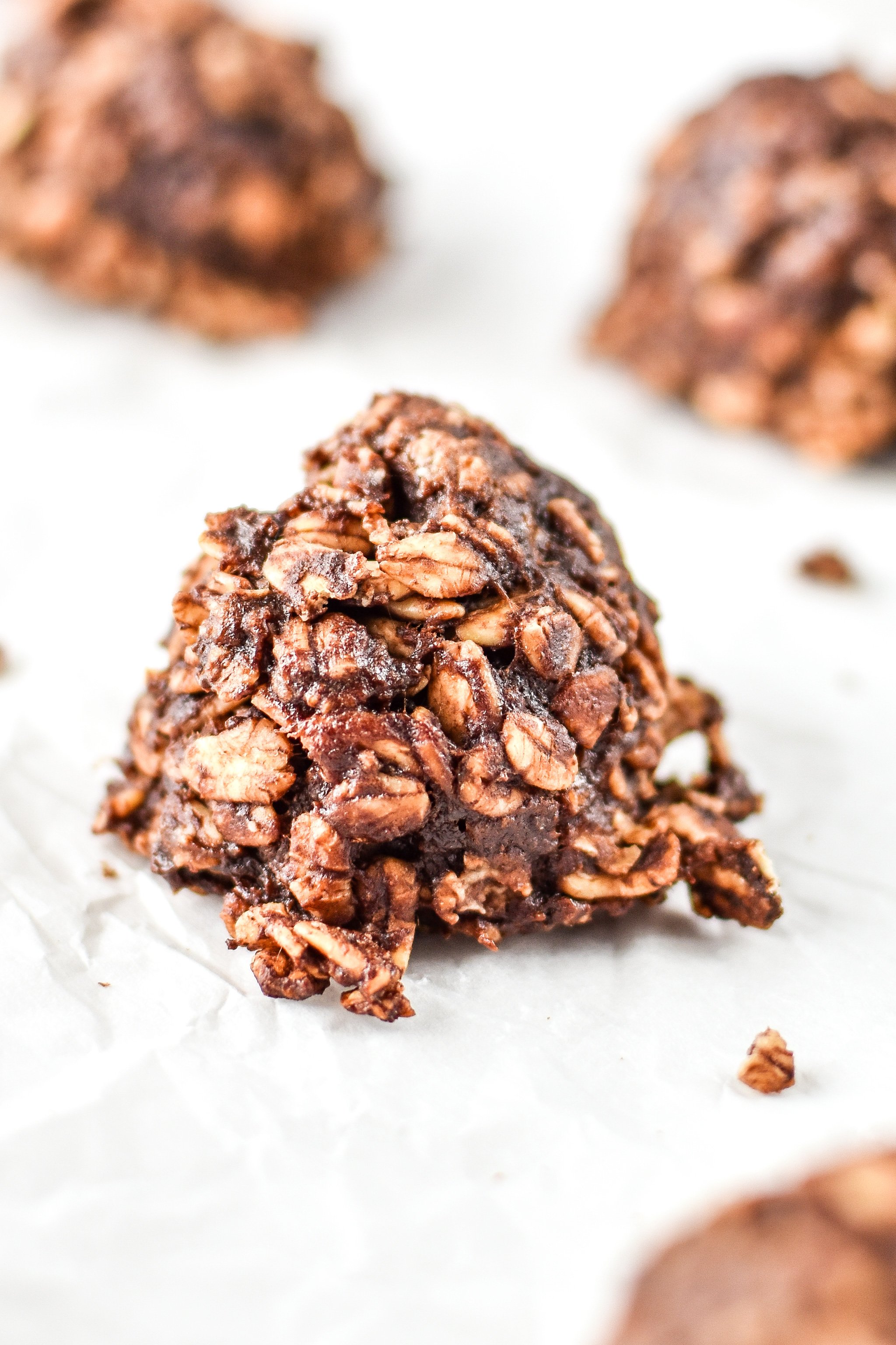 A single Banana Chocolate Oatmeal Cookie Mound ready to be eaten!