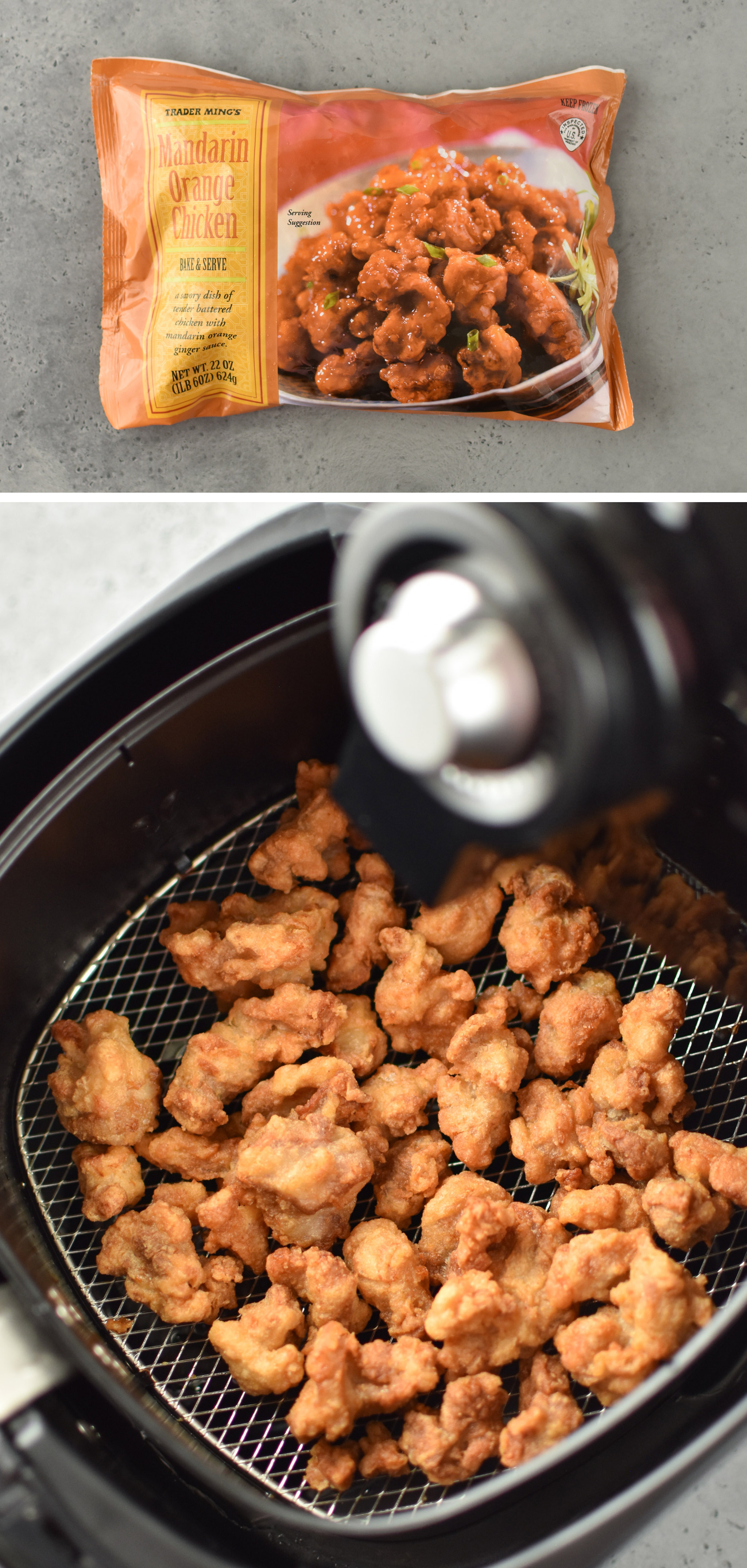 Trader Joe's Mandarin Orange chicken made in the air fryer