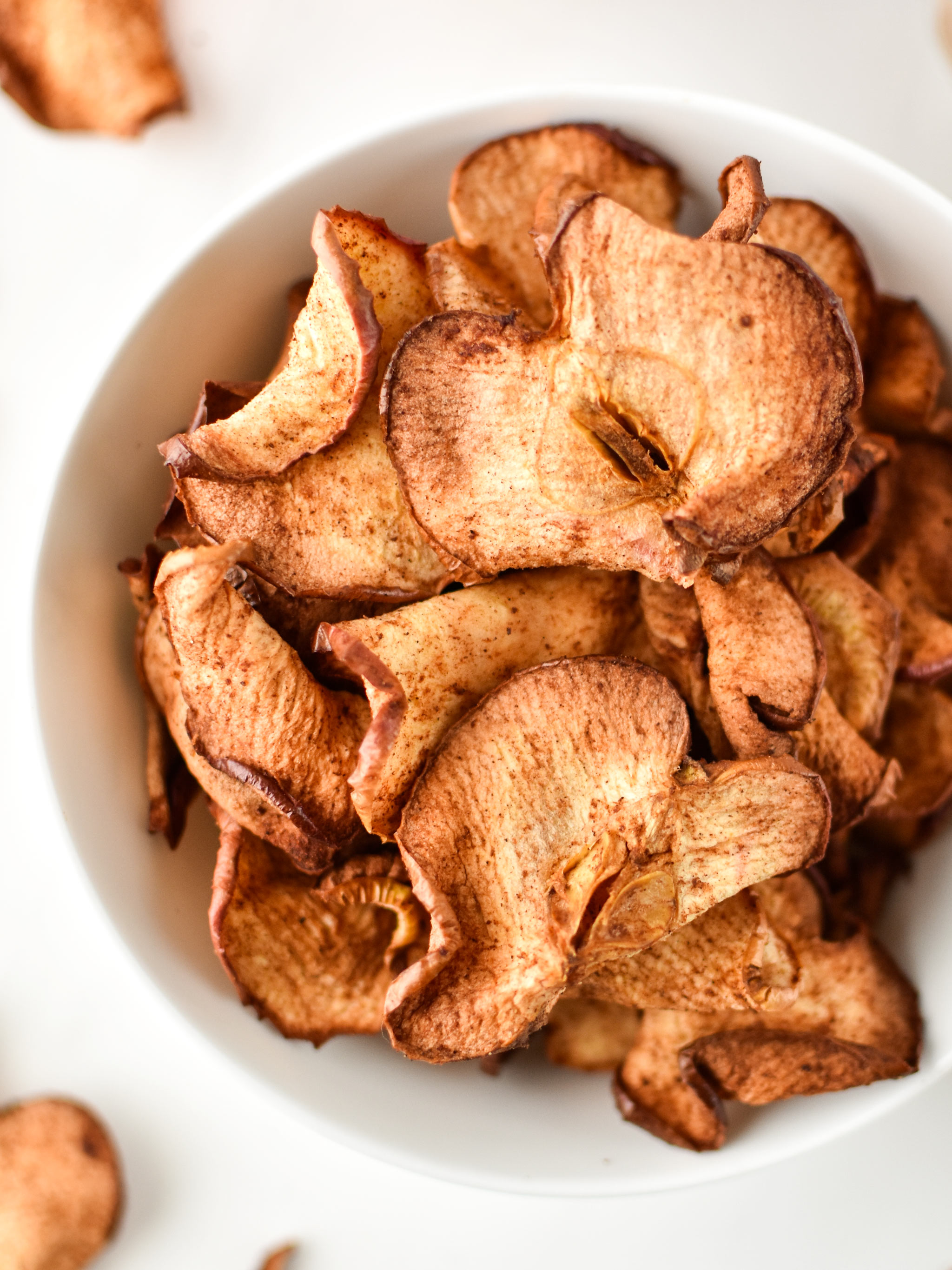 How to Make Apple Chips in an Air Fryer - apple chips shown from above