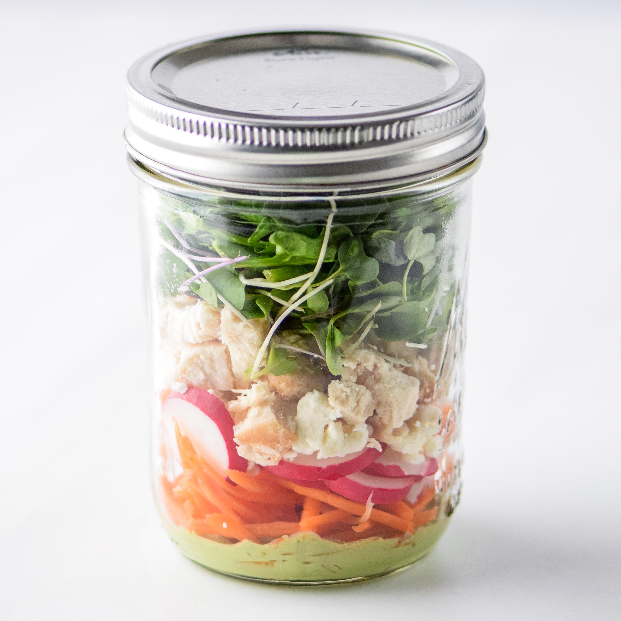 Simple Spring Mix Lunch Salad as a mason jar salad