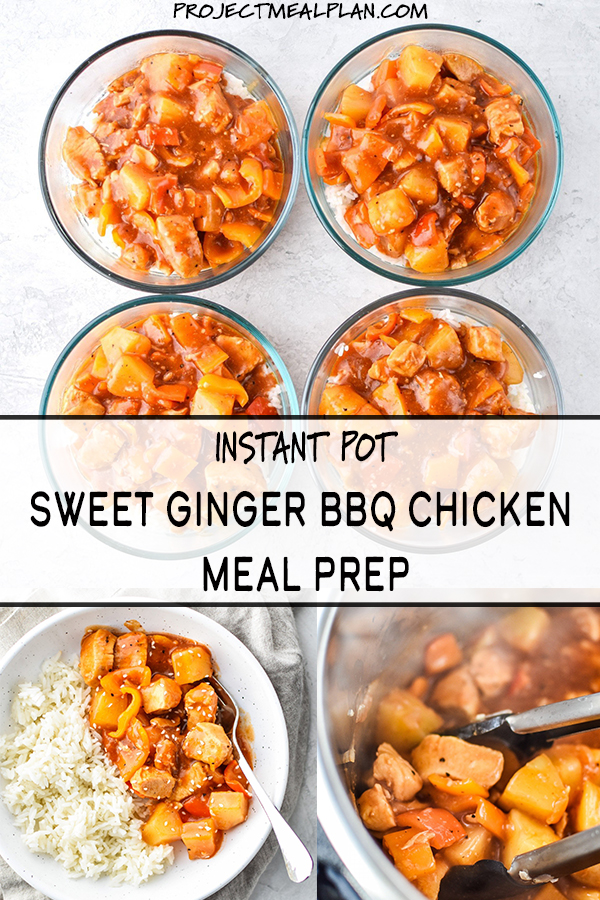 Instant Pot Sweet Ginger BBQ Chicken Meal Prep - Project Meal Plan