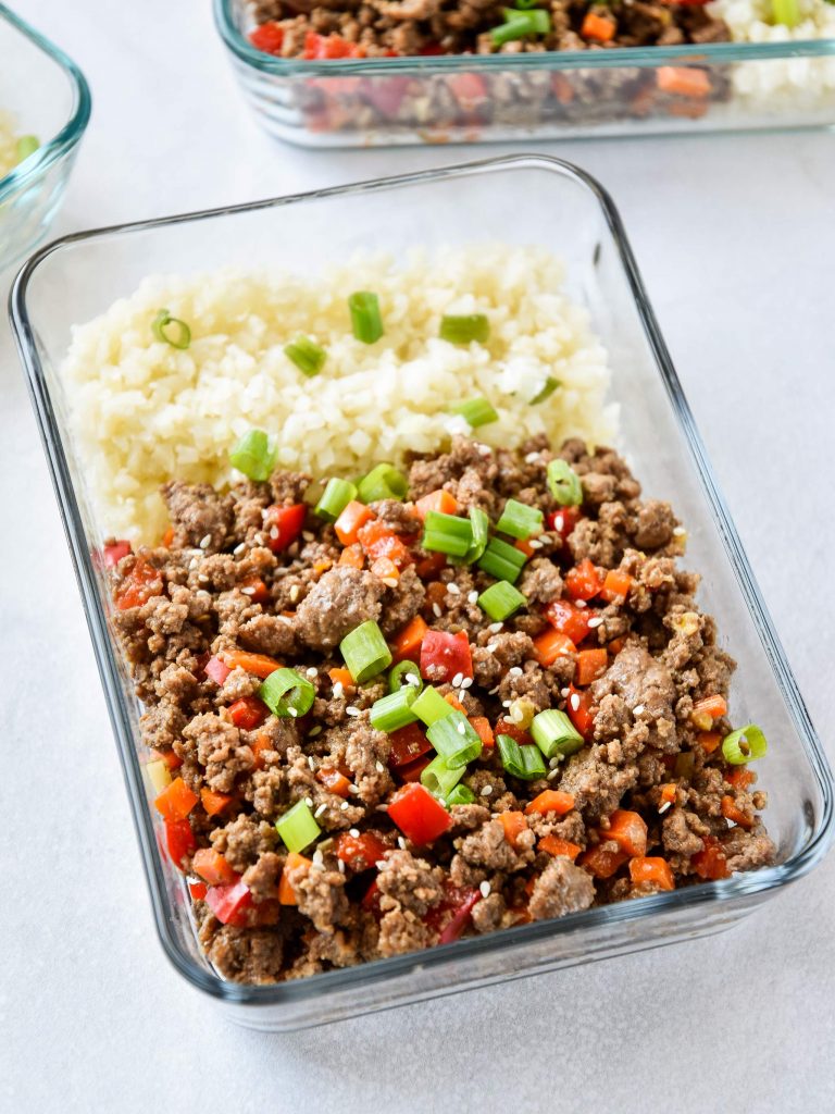 Meal Prep Ginger Ground Beef Bowls (Whole30 & Paleo)