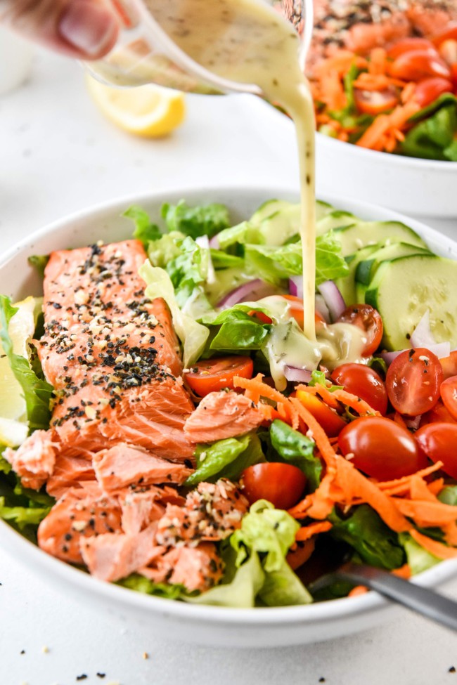 Everything Bagel Baked Salmon Salad Bowls - Project Meal Plan