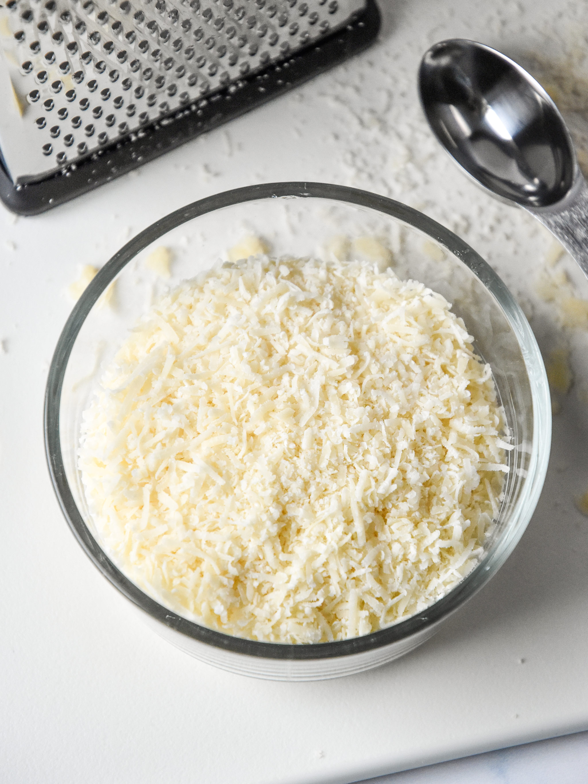 grated parmesan cheese in a bowl