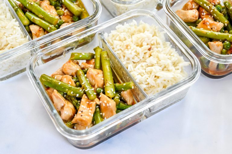 Meal Prep Spicy Chicken and Asparagus Rice Bowls - Project Meal Plan
