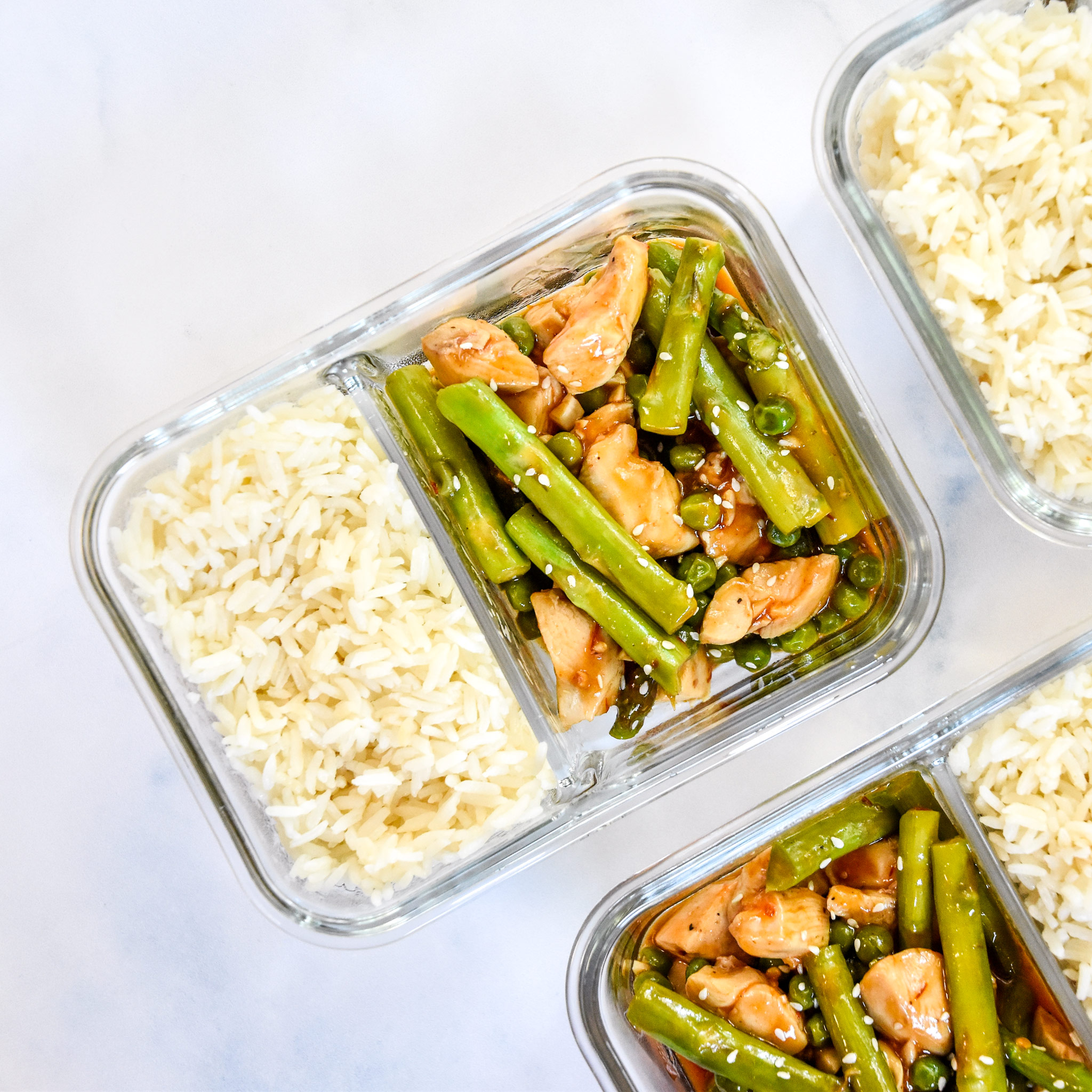meal prep spicy chicken asparagus meal