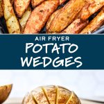 pin image with text for air fryer jojo potato wedges.