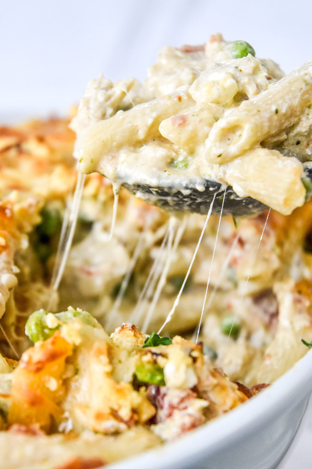 Creamy Pesto Pasta Chicken Bake with Peas - Project Meal Plan