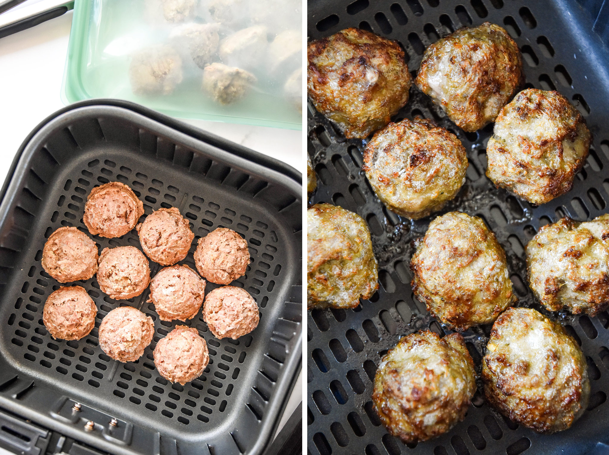 easy freezer friendly meatballs made in the air fryer.