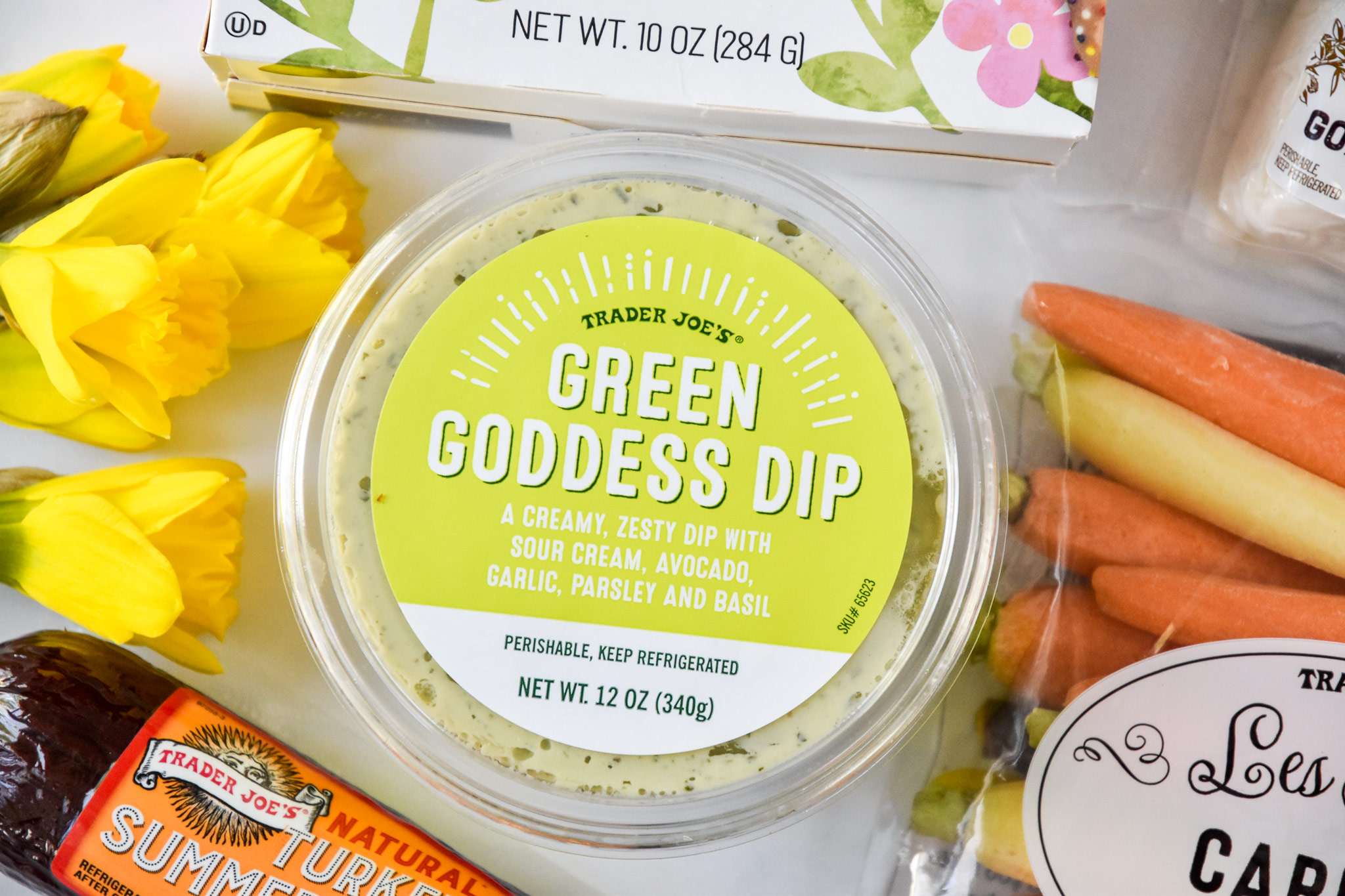 green goddess dip in the original container from trader joes.