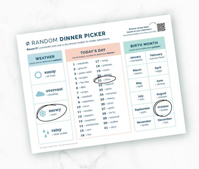 random dinner picker mockup.