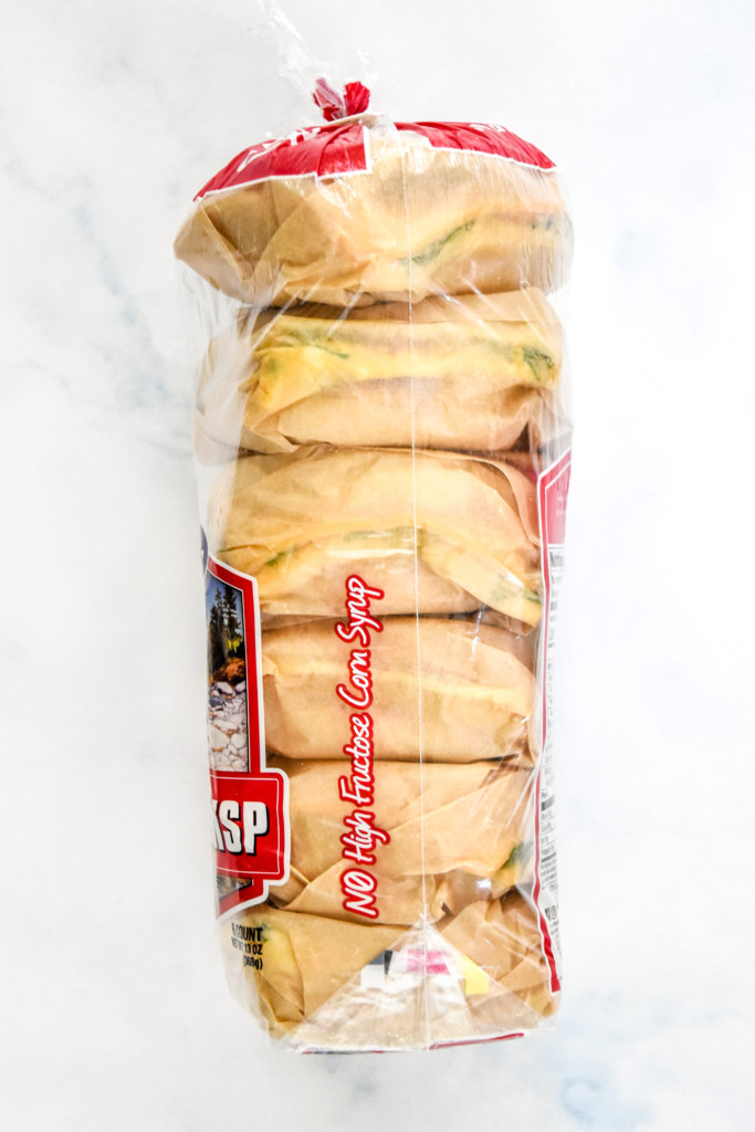 wrapped up breakfast sandwiches back in the original english muffin bag.