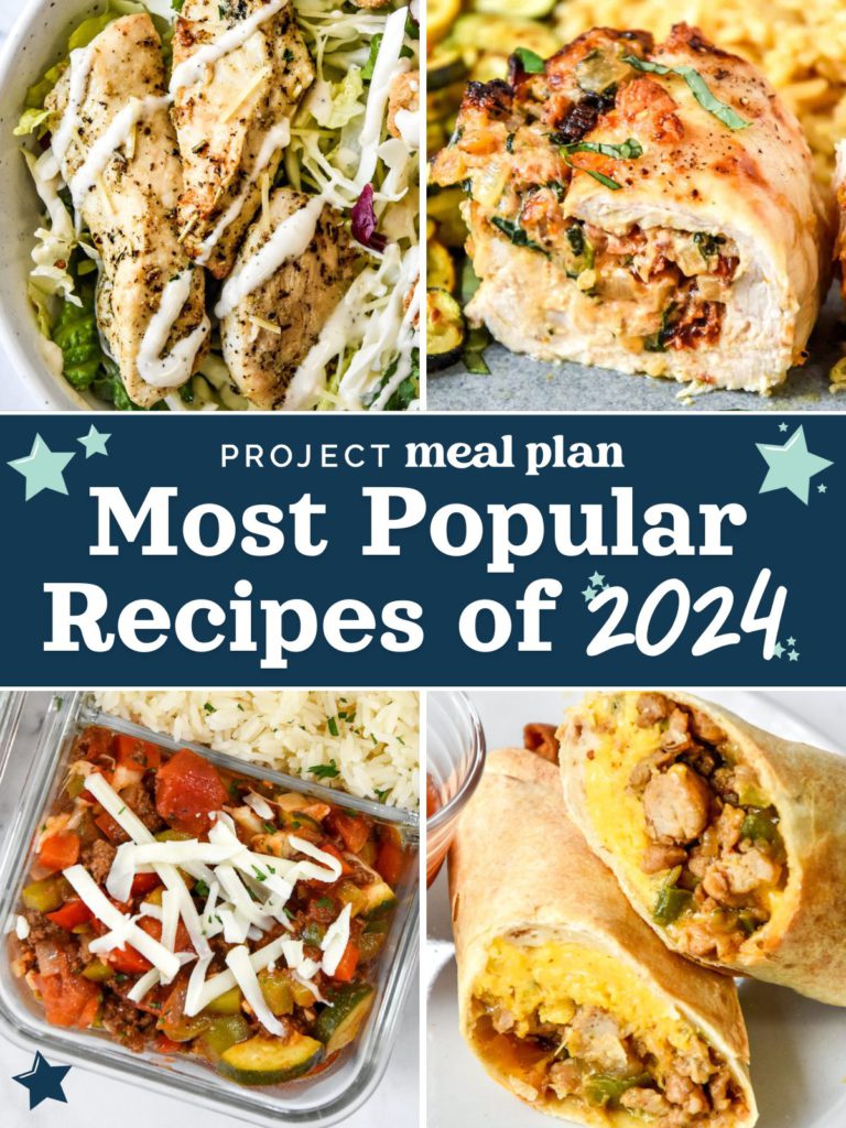 most popular recipes of 2024 cover image with text.