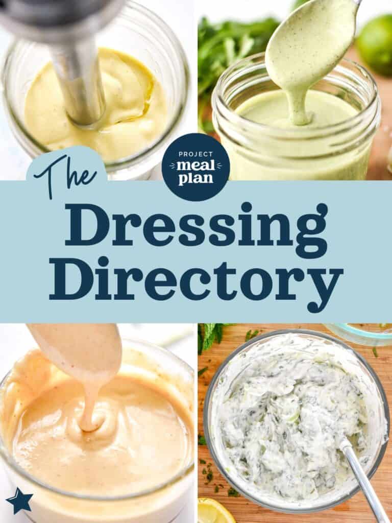 decorative banner image for the dressing directory with dressing pictures.