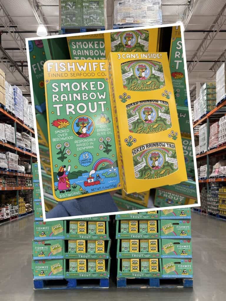 smoked rainbow trout packaged for sale at costco.